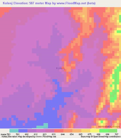 Kolenj,Pakistan Elevation Map