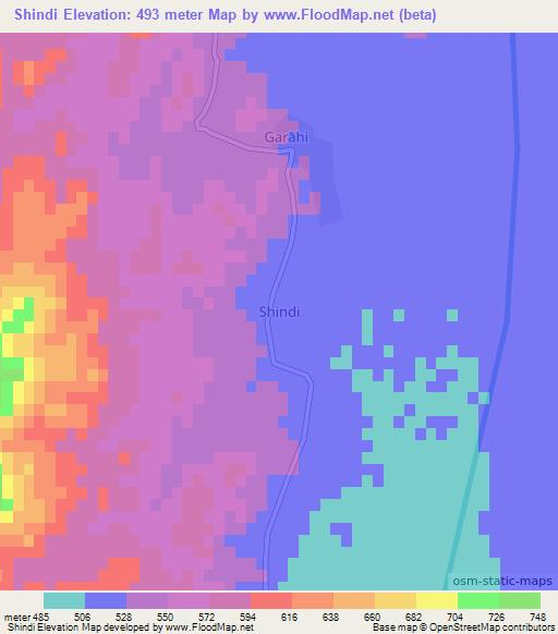 Shindi,Pakistan Elevation Map