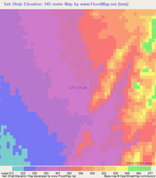 Seh Dhab,Pakistan Elevation Map