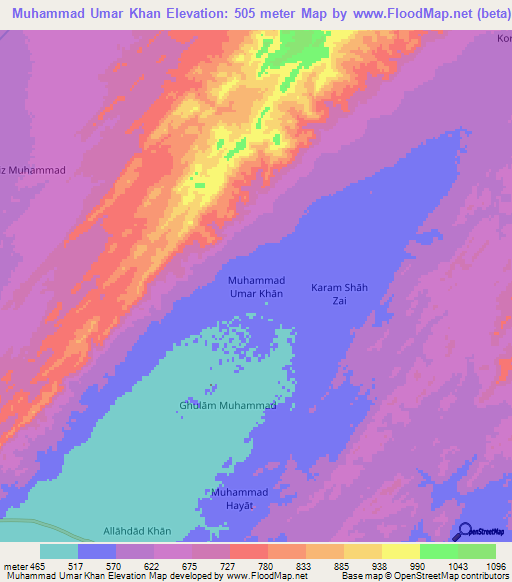 Muhammad Umar Khan,Pakistan Elevation Map