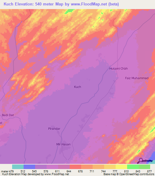 Kuch,Pakistan Elevation Map