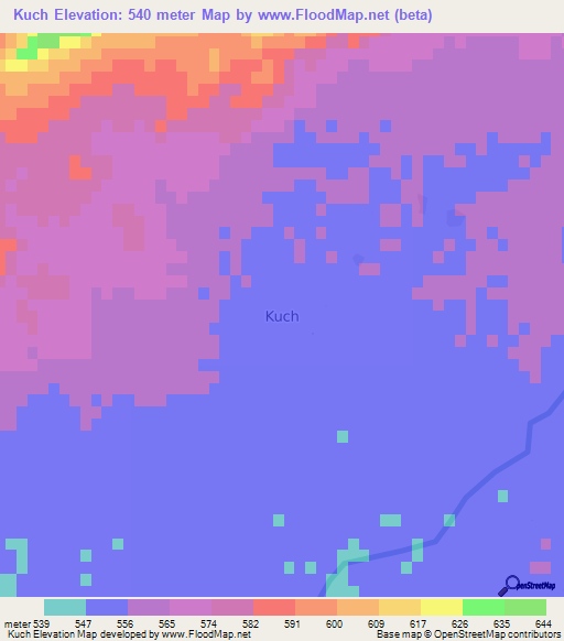 Kuch,Pakistan Elevation Map