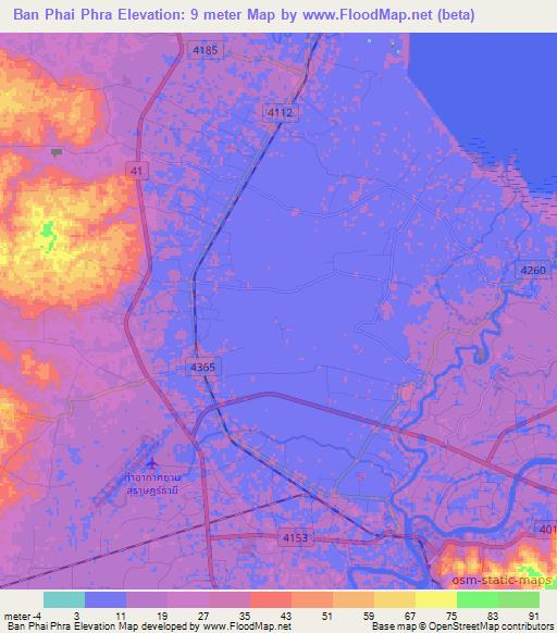 Elevation of Ban Phai Phra,Thailand Elevation Map, Topography, Contour