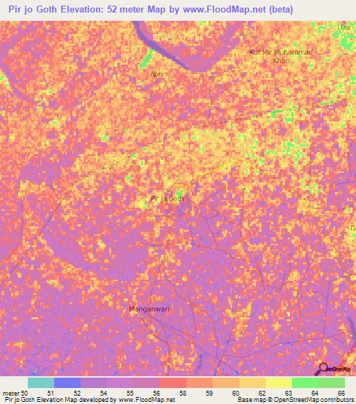 Pir jo Goth,Pakistan Elevation Map