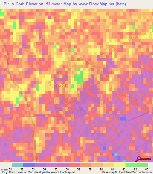 Pir jo Goth,Pakistan Elevation Map