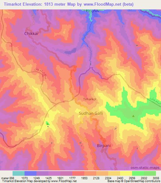 Timarkot,Pakistan Elevation Map