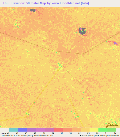 Thul,Pakistan Elevation Map