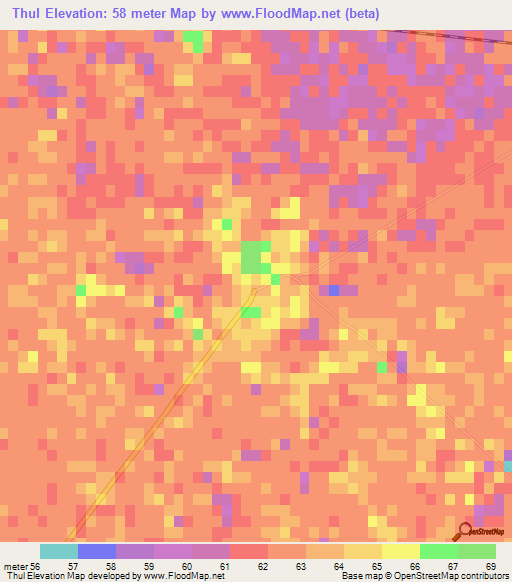 Thul,Pakistan Elevation Map