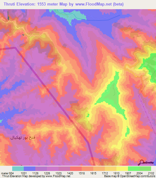 Thruti,Pakistan Elevation Map