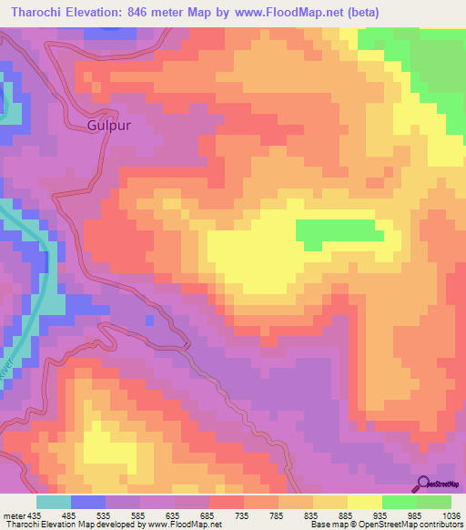 Tharochi,Pakistan Elevation Map