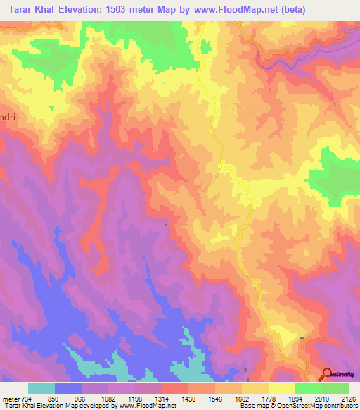 Tarar Khal,Pakistan Elevation Map