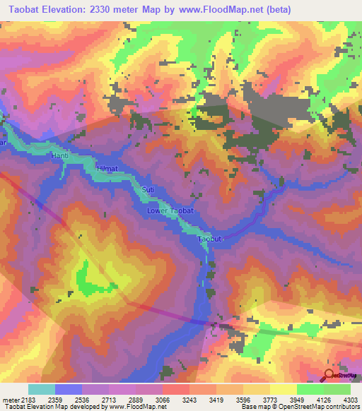 Taobat,Pakistan Elevation Map