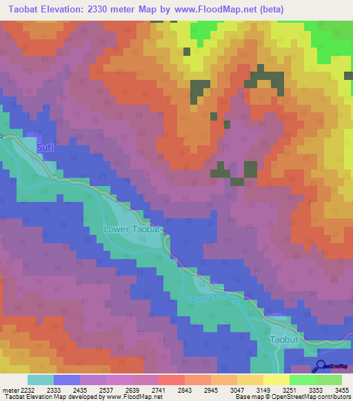 Taobat,Pakistan Elevation Map