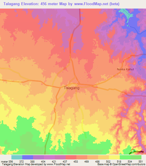 Talagang,Pakistan Elevation Map