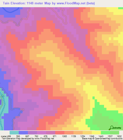 Tain,Pakistan Elevation Map