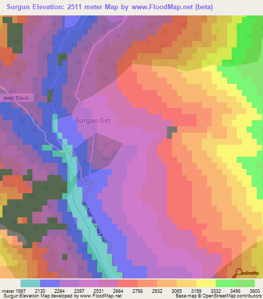 Surgun,Pakistan Elevation Map