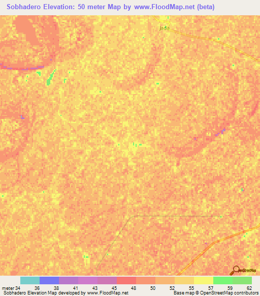 Sobhadero,Pakistan Elevation Map