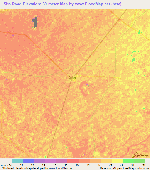 Sita Road,Pakistan Elevation Map