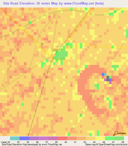 Sita Road,Pakistan Elevation Map