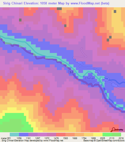 Sirig Chinari,Pakistan Elevation Map