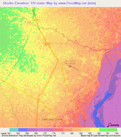 Shorko,Pakistan Elevation Map