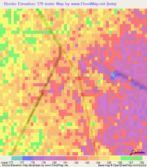 Shorko,Pakistan Elevation Map