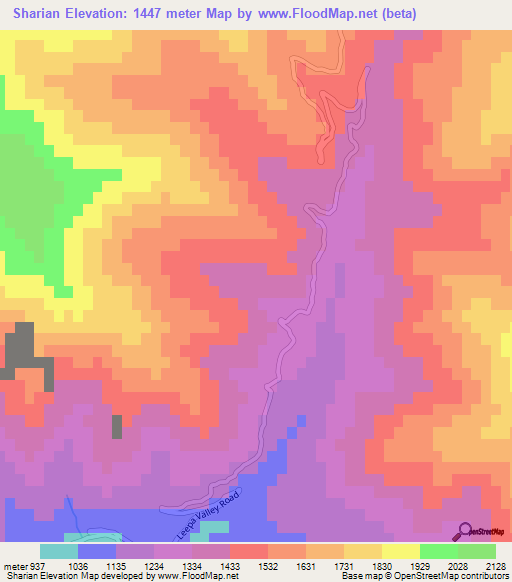 Sharian,Pakistan Elevation Map