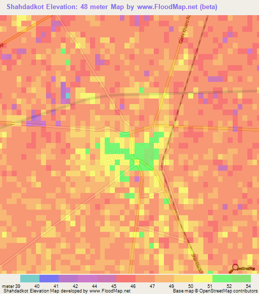 Shahdadkot,Pakistan Elevation Map