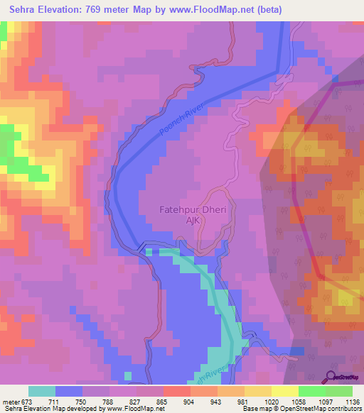 Sehra,Pakistan Elevation Map