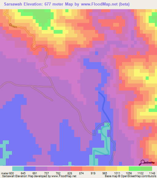 Sarsawah,Pakistan Elevation Map