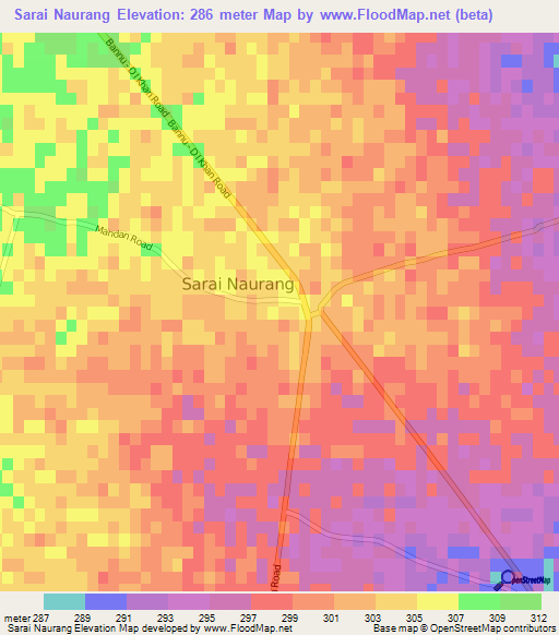 Sarai Naurang,Pakistan Elevation Map