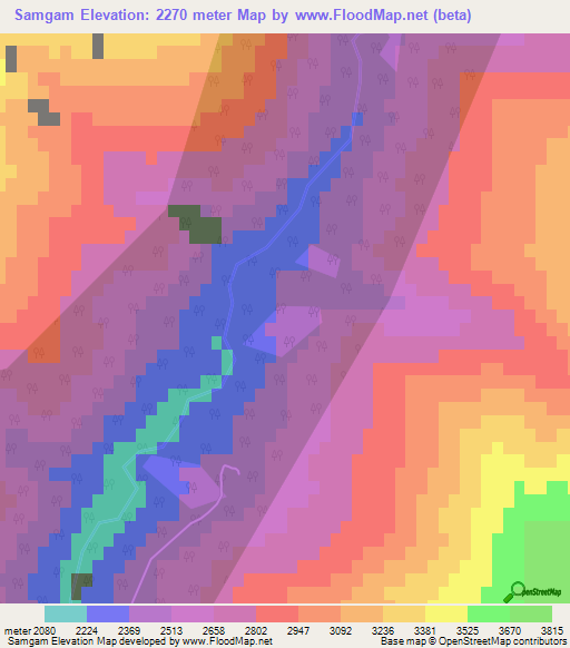 Samgam,Pakistan Elevation Map