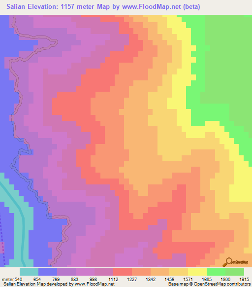 Salian,Pakistan Elevation Map