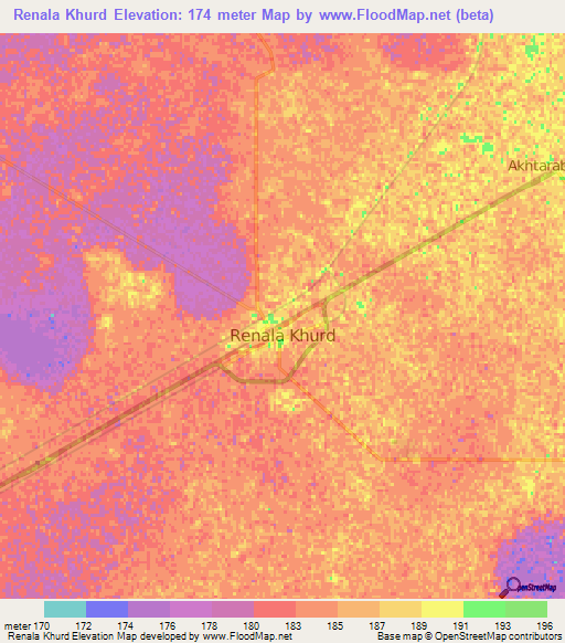 Renala Khurd,Pakistan Elevation Map