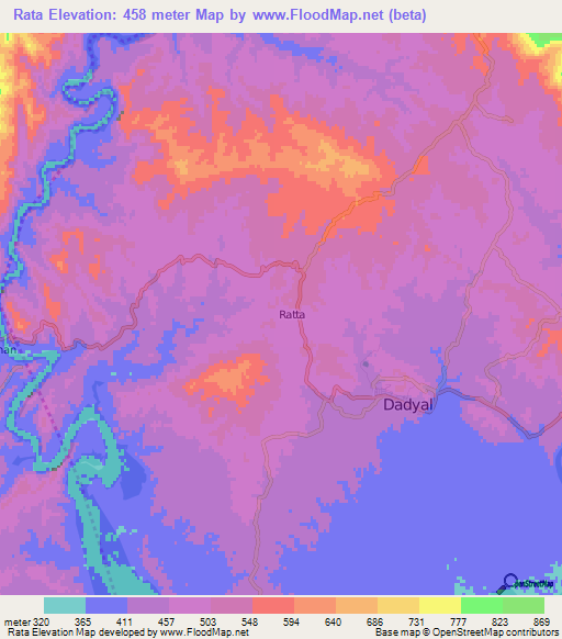 Rata,Pakistan Elevation Map