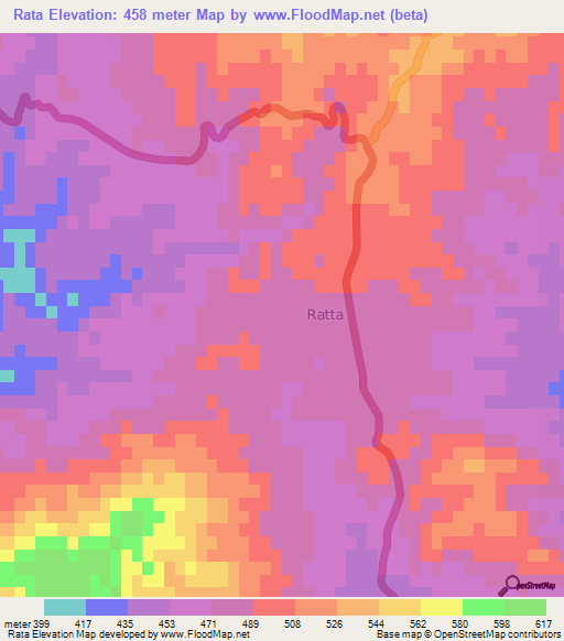 Rata,Pakistan Elevation Map