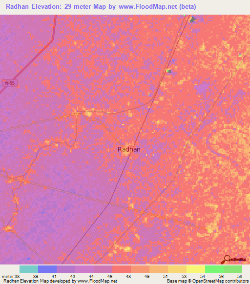 Radhan,Pakistan Elevation Map