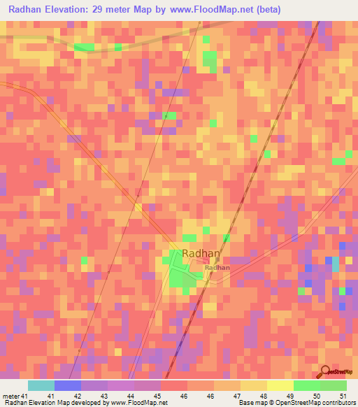 Radhan,Pakistan Elevation Map