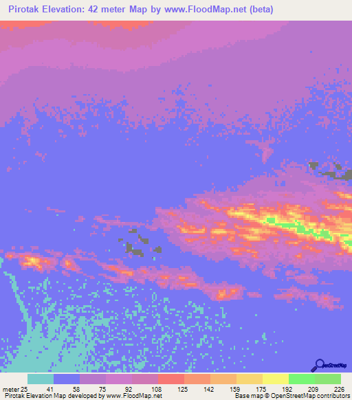 Pirotak,Pakistan Elevation Map