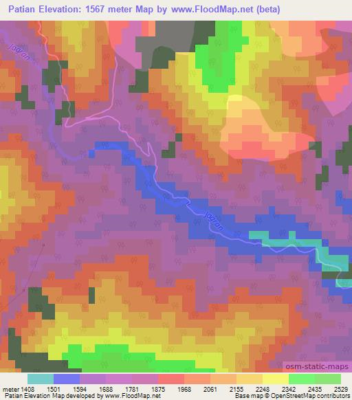 Patian,Pakistan Elevation Map