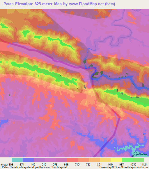 Patan,Pakistan Elevation Map