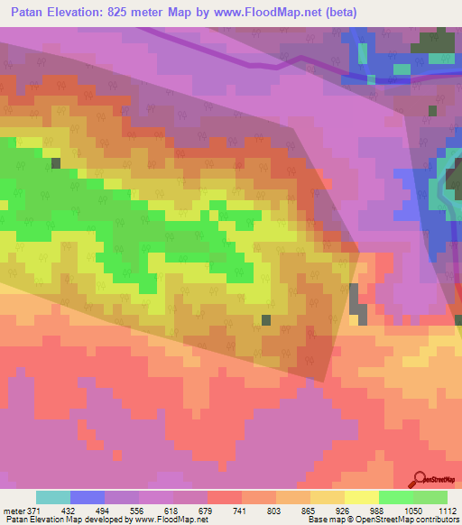 Patan,Pakistan Elevation Map