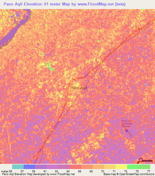 Pano Aqil,Pakistan Elevation Map