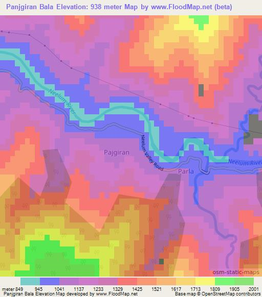 Panjgiran Bala,Pakistan Elevation Map