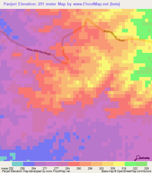 Panjeri,Pakistan Elevation Map