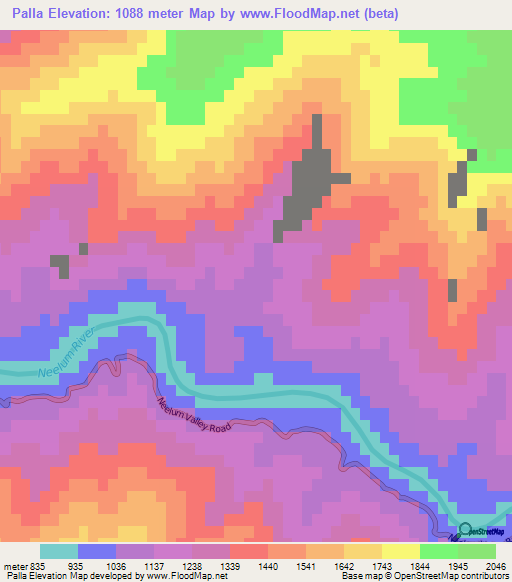 Palla,Pakistan Elevation Map