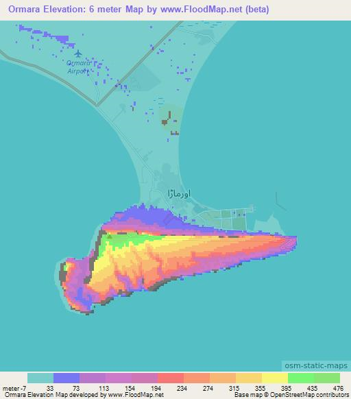 Ormara,Pakistan Elevation Map