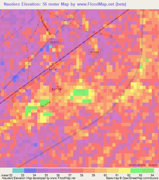 Naudero,Pakistan Elevation Map