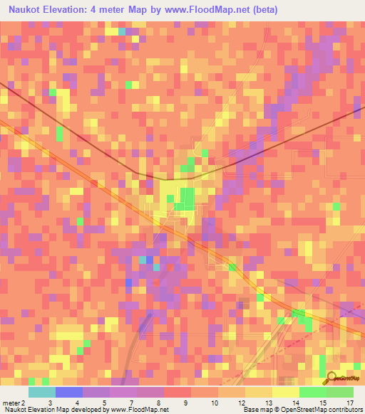 Naukot,Pakistan Elevation Map