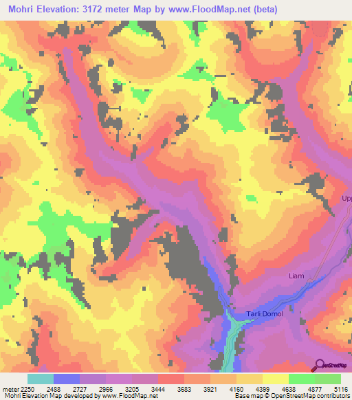 Mohri,Pakistan Elevation Map